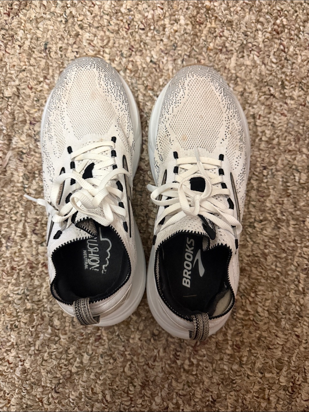 Brooks Women’s White and Black Athletic Running Shoes